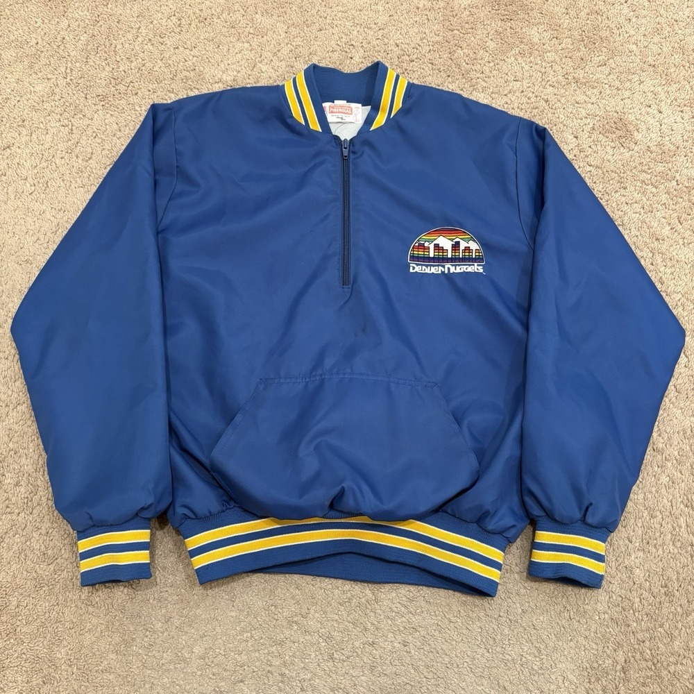 Vintage Chalk Line Denver Nuggets Jacket Men's Medium Nylon Pullover 80s NBA
